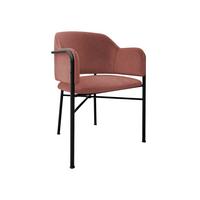 POLSTERSTUHL Delivio - Schwarz/Rosa, Textil/Metall (56/79/55cm) - MIRJAN24