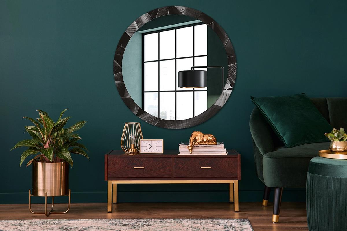 SPIEGEL Rund Ø 100 cm mit Aufdruck - Grau, Glas (100/100/0.4cm) - Wallfluent