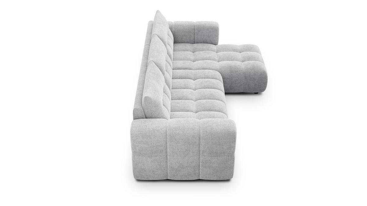 ECKSOFA CLOUDI 4-Sitzer rechts, hellgrau - Hellgrau/Schwarz, Holz/Textil (294/160cm) - Wozimo