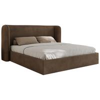 POLSTERBETT EMORA CLASSIC 180/200 - Braun Velvet - Multipocket-Matratze - Braun, Textil (180/200cm) - MKS