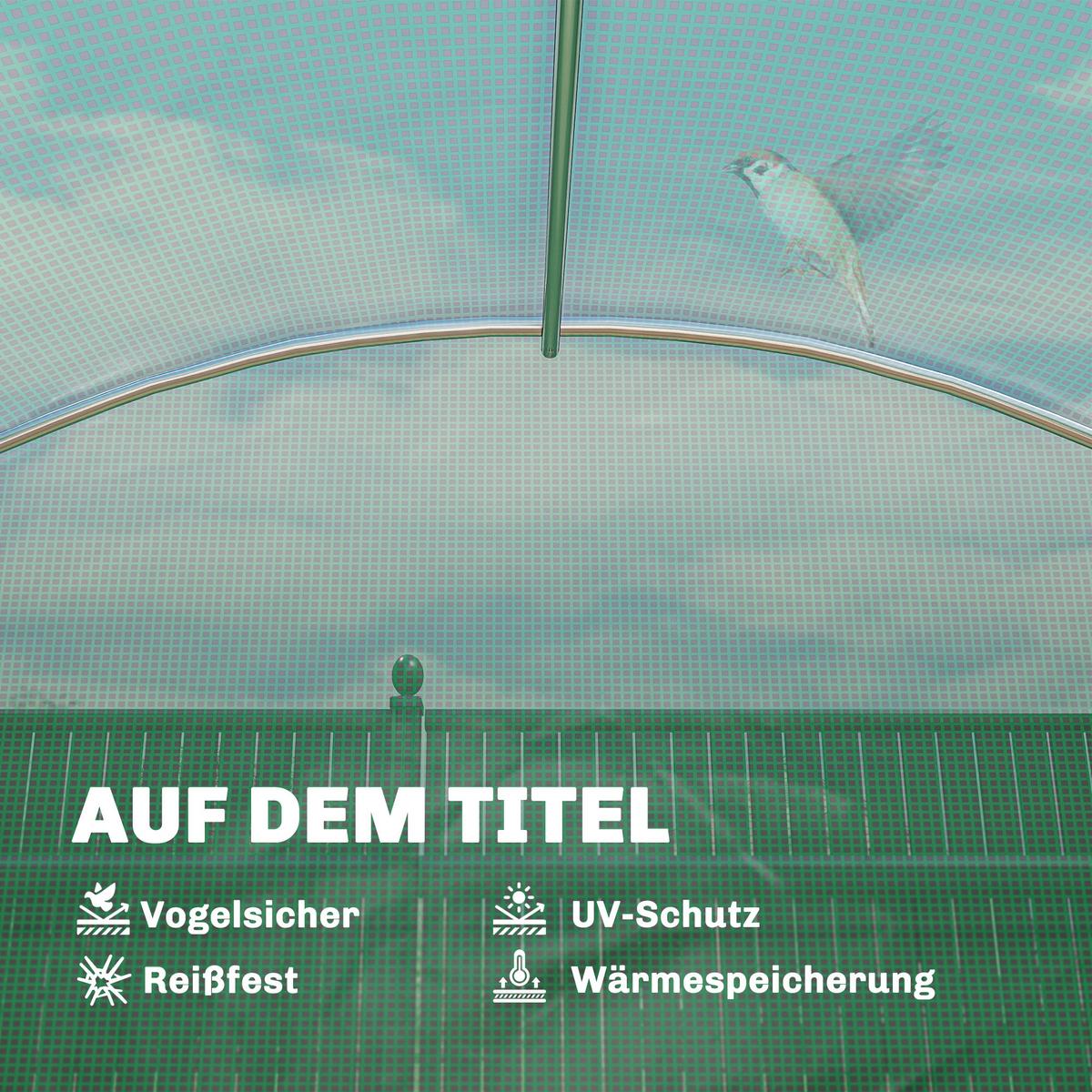 FOLIENGEWÄCHSHAUS Verzinkter-Stahl PE Grün - Grün, Metall (198/191/275cm) - Outsunny