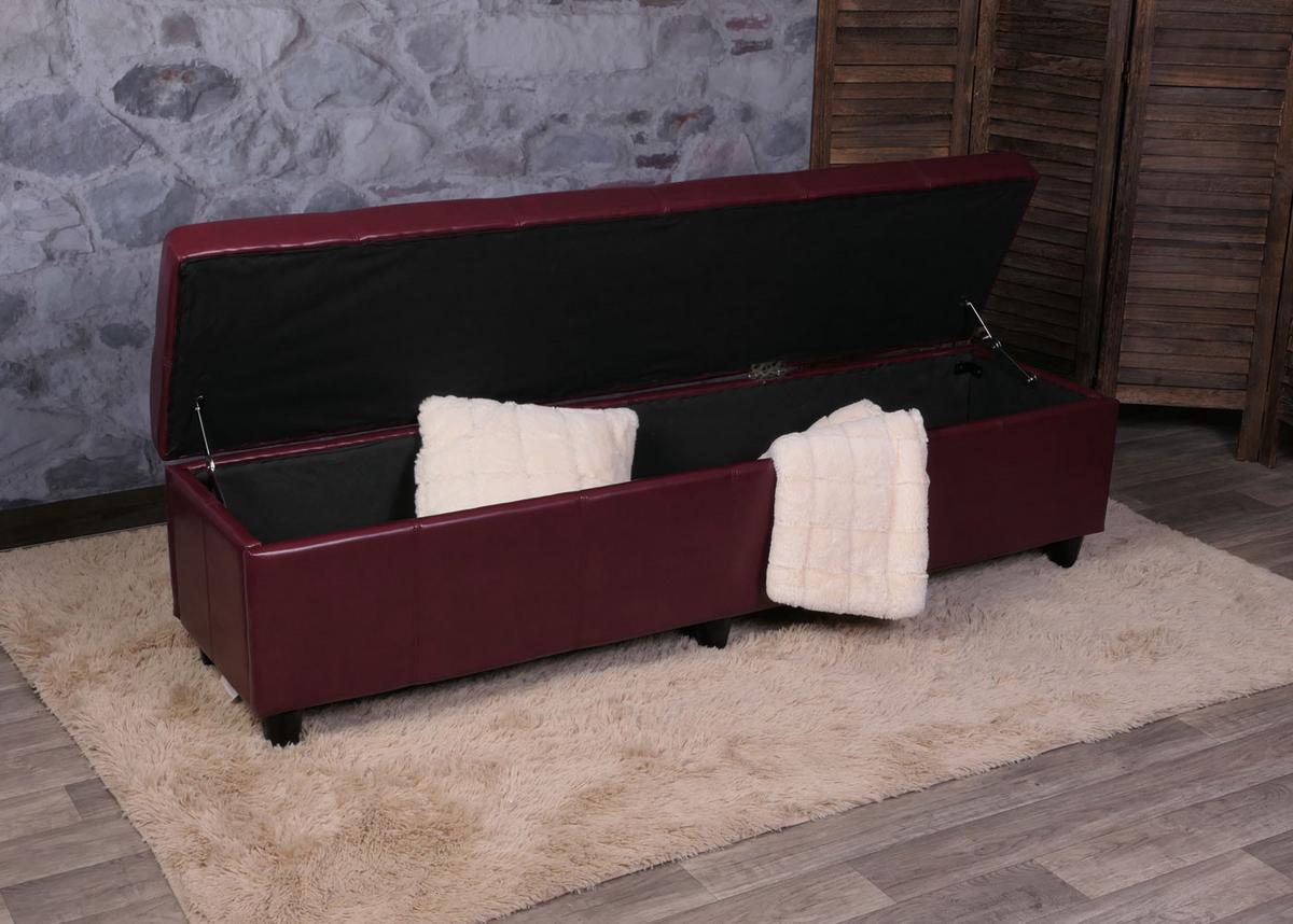 SITZBANK MIT AUFBEWAHRUNG XXL Rot - Rot, Textil (180/45/45cm) - MCW