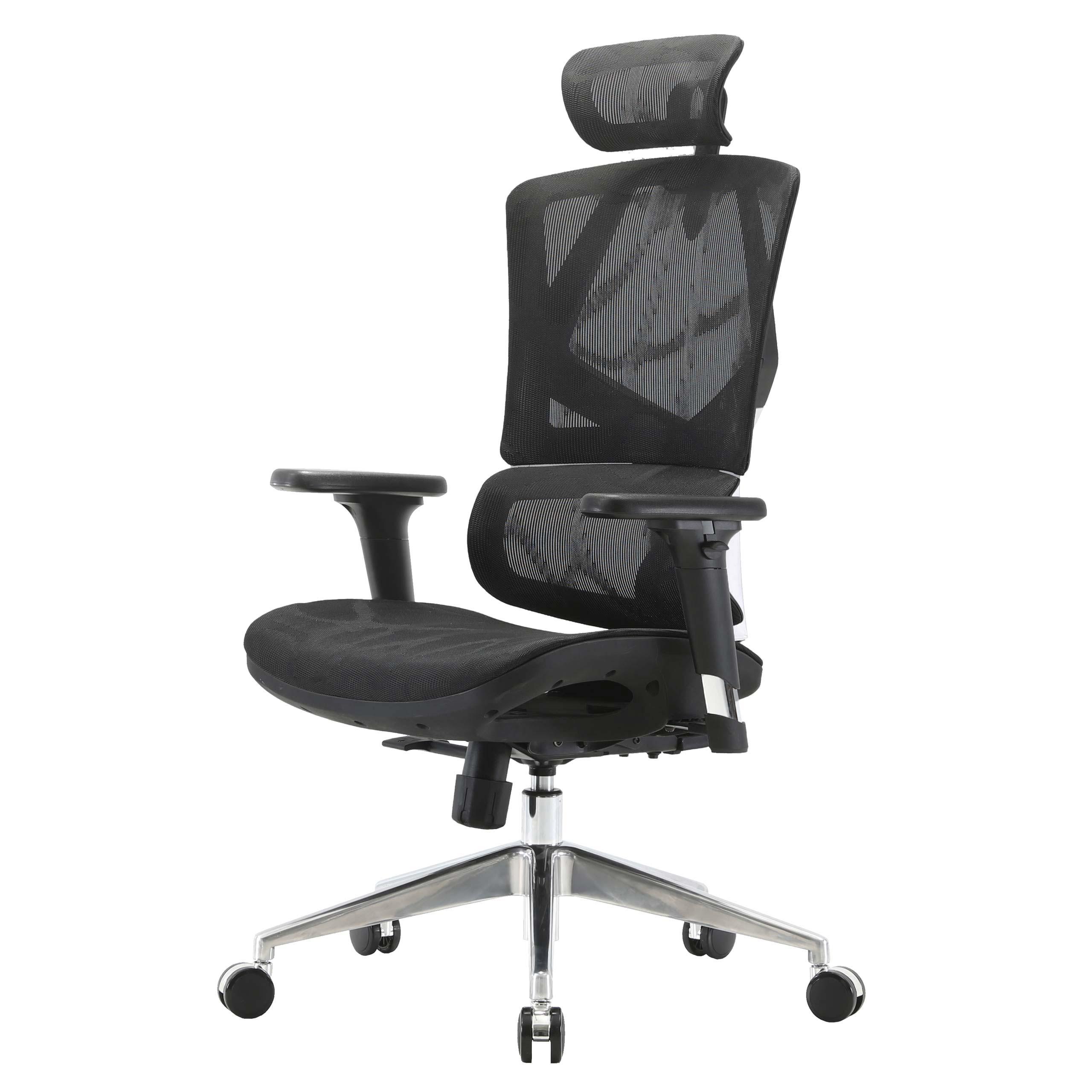 BÜROSTUHL MESH Schwarz - Schwarz, Textil (66/136/95cm) - SIHOO