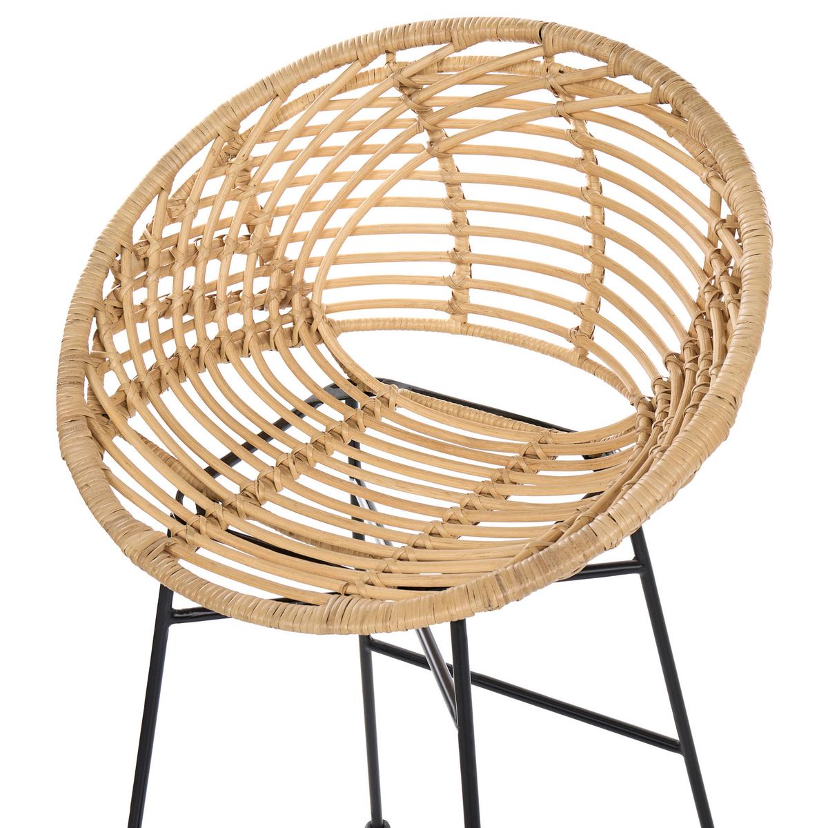 BARSTUHL 2er-Set Rattan Naturfarben Windom - Naturfarben, Naturmaterialen (56/95/51cm) - Beliani