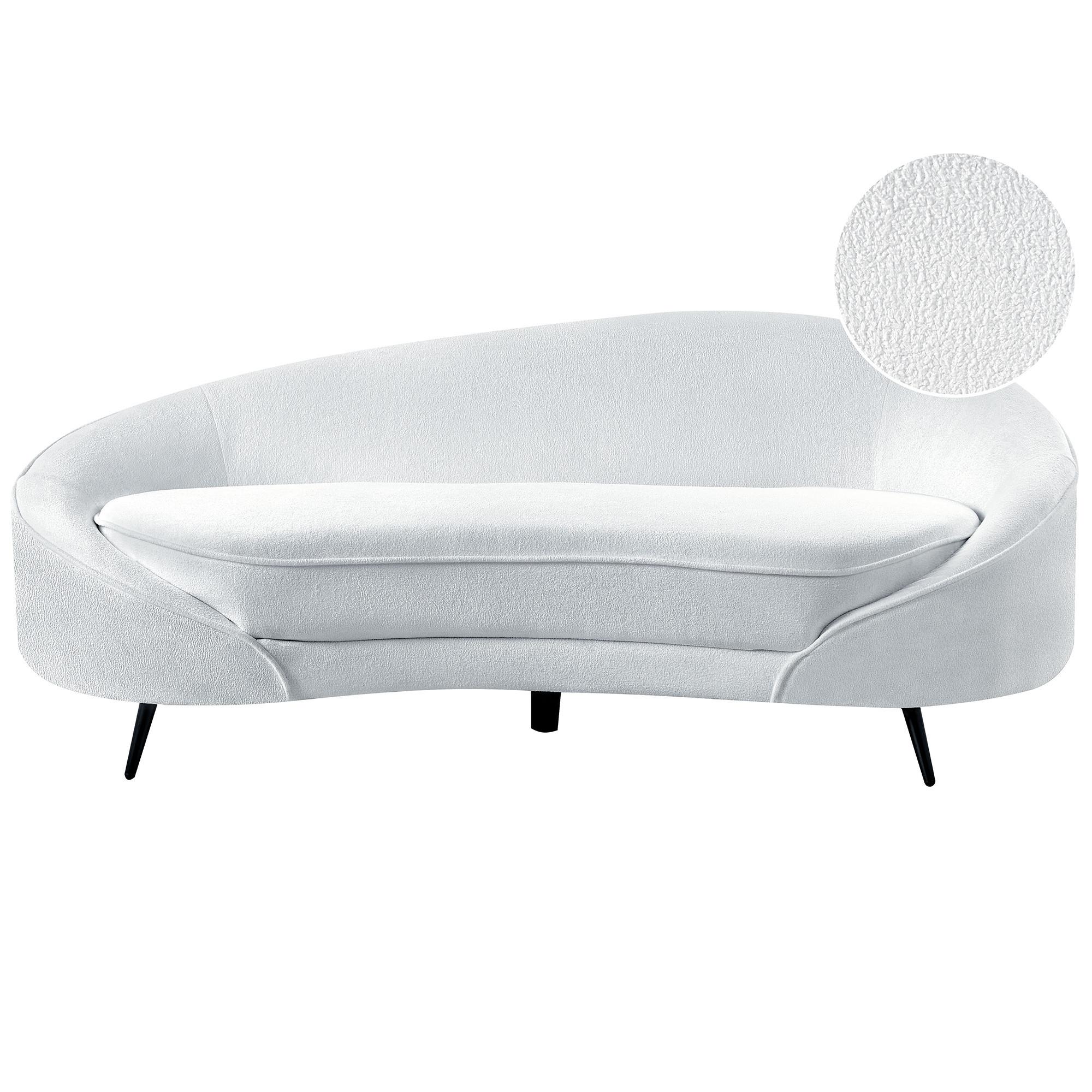 3-SITZER-SOFA Bouclé weiß/schwarz Savar - Schwarz/Weiß, Textil (183/69/84cm) - Beliani