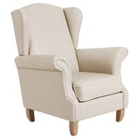 OHRENSESSEL Katria Bezug Kunstleder Buche natur / beige - Weiß, Kunststoff (88/108/84cm) - 58aufmkessel