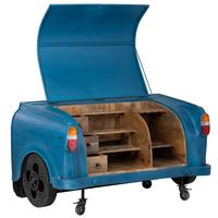 WEINREGAL, blau, 174x84x92cm - Blau, Holz (17/86.5/84cm) - Wanderlust