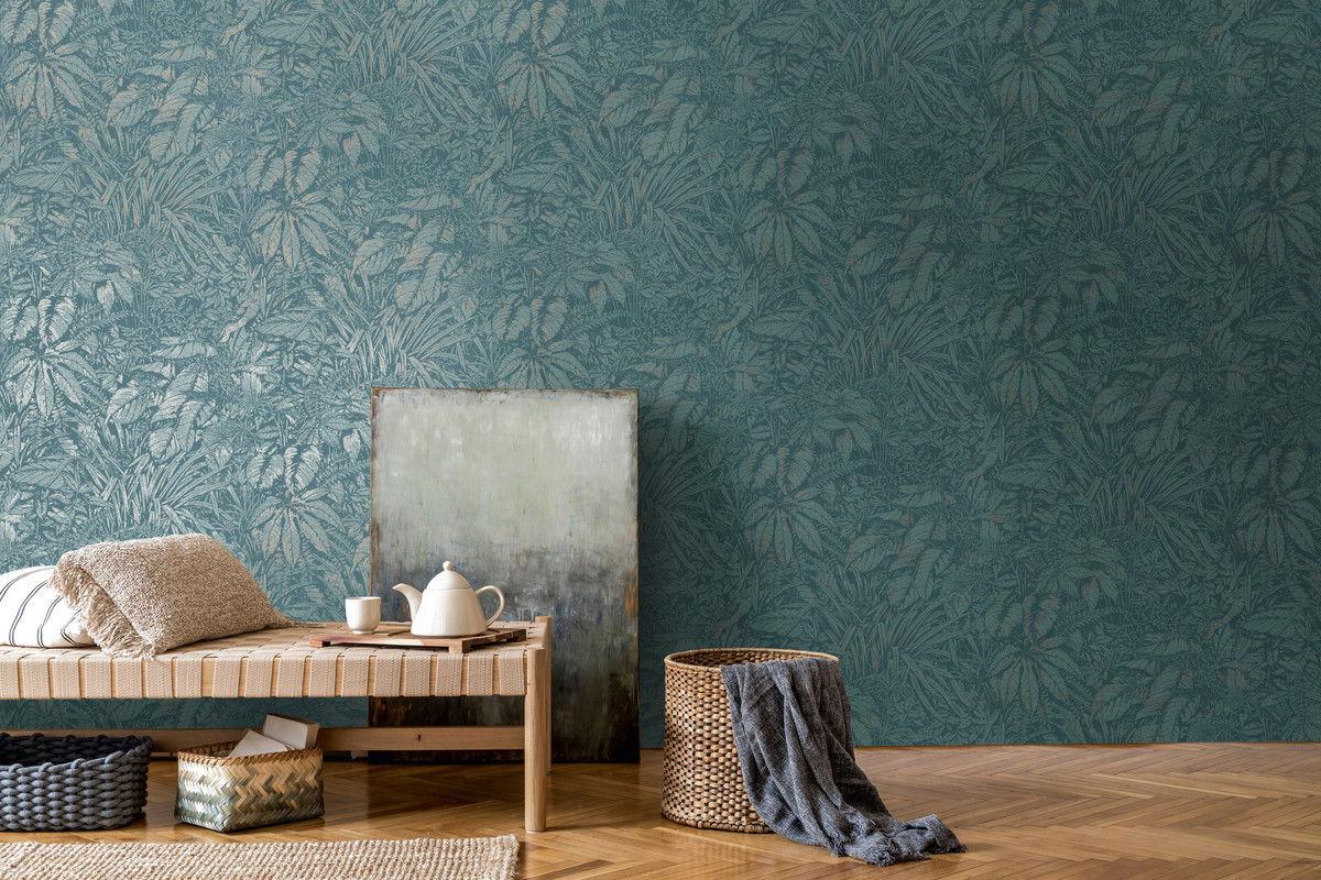 VLIESTAPETE Blau 53/1005 cm - Blau, Textil (53/1cm) - KUNSTLOFT