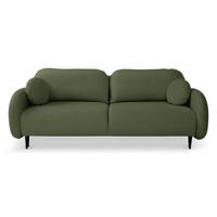 BETTSOFA AGIO Grün Plüsch-Stoff mit Schlaffunktion - Grün, Holz (232/95/109cm) - MASSENO