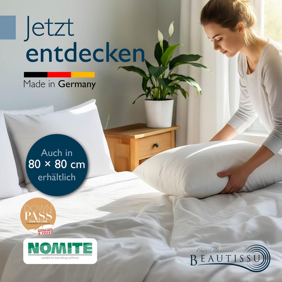 KOPFKISSEN BeauNuit FK 40x80cm Weiß - Weiß, Textil (80/40cm) - Beautissu 