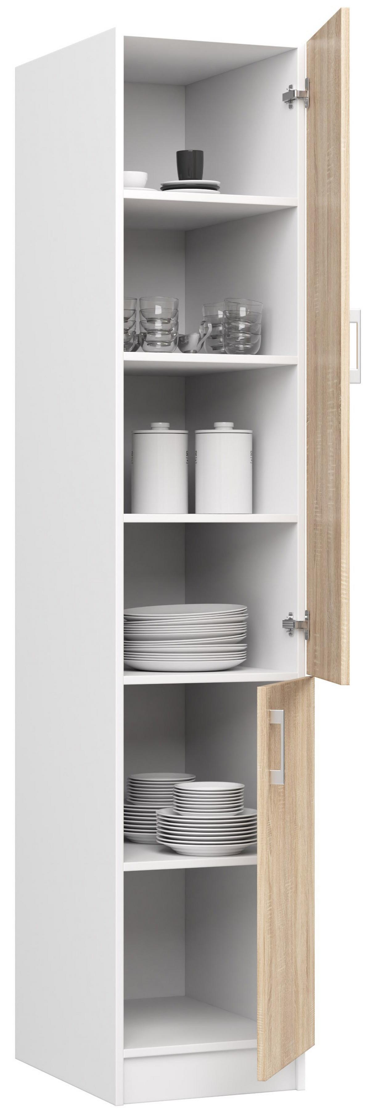 HOCHSCHRANK Weiß, Eiche Sonoma 205/40/55 - Weiß, Holzwerkstoff (40/205/55cm) - RAUMHIRSCH FURNITURE