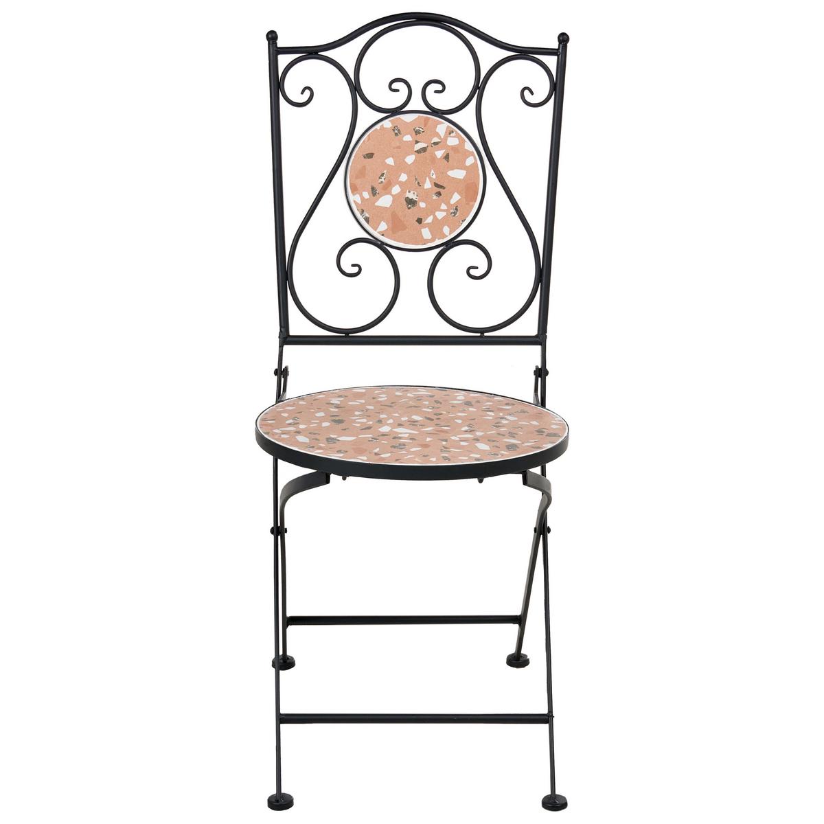 BISTRO-SET klappbar Metall Schwarz Adrano - Schwarz, Metall - Beliani