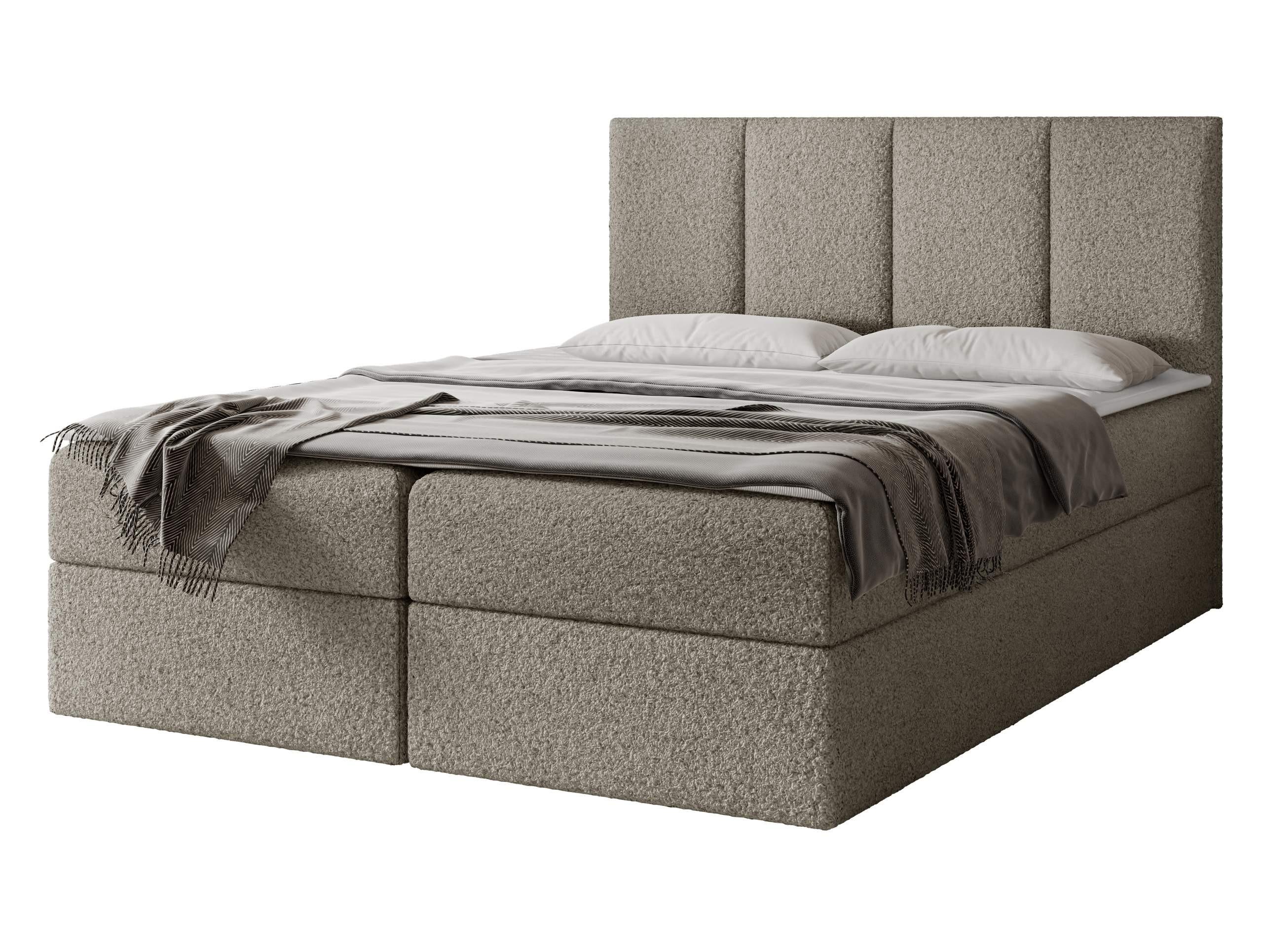 BOXBETT Rebos Boucle - H3 - Hellbraun, Holz/Textil (160/200cm) - MIRJAN24