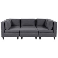 5-SITZER-MODULSOFA U-förmiges Dunkelgrau Stoff mit Ottomane Unstad - Dunkelgrau, Textil (228/72/76cm) - Beliani