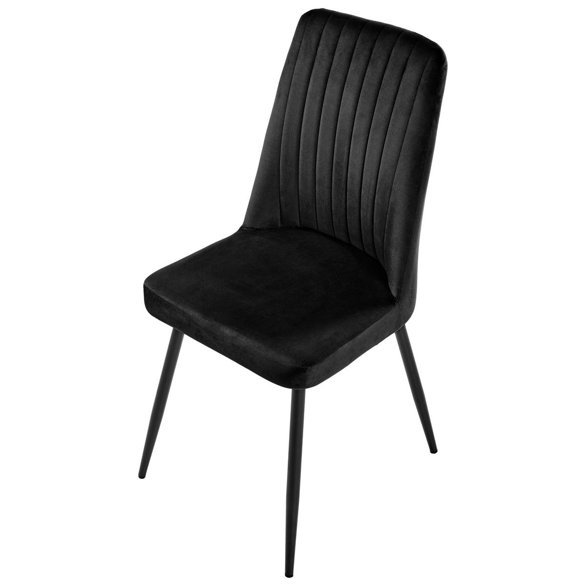 ESSZIMMERSTUHL 4er-Set Schwarz Kirby - Schwarz, Textil (47/91/49cm) - Beliani