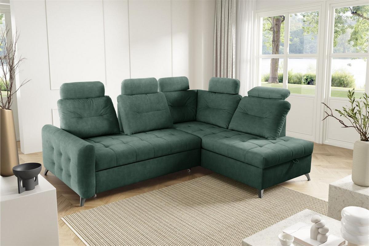 ECKSOFA Wendie - Grün, Holzwerkstoff/Textil (250/200cm) - Fun Möbel
