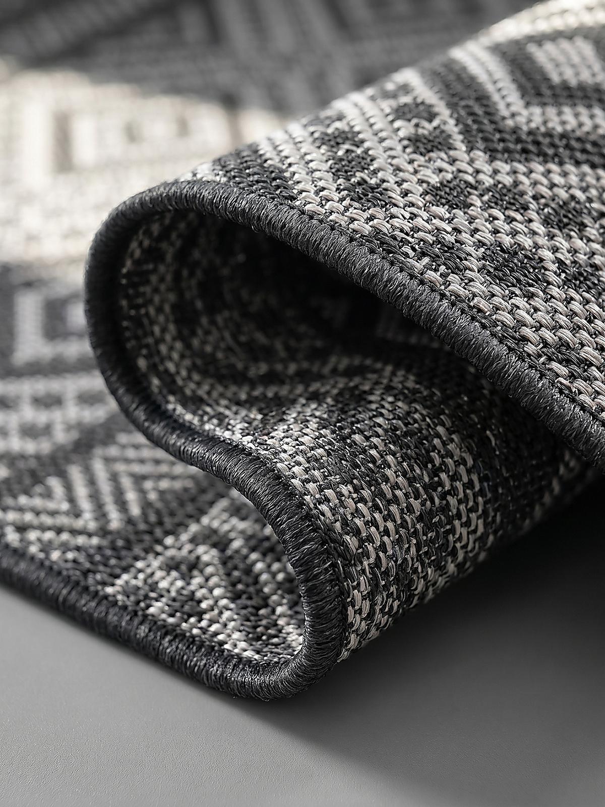 FLACHWEBTEPPICH Berber ESERA Polypropylen Anthrazit 160 x 220 cm - Anthrazit, Textil (160/220cm) - KADIMA DESIGN
