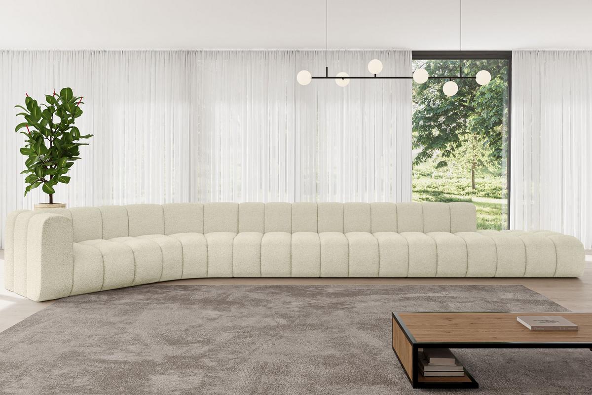 ECKSOFA modulares Sofa Tilmo-L3 - 581x194x70 cm Beige - Beige, Holzwerkstoff/Textil (581/194cm) - ALTDECOR