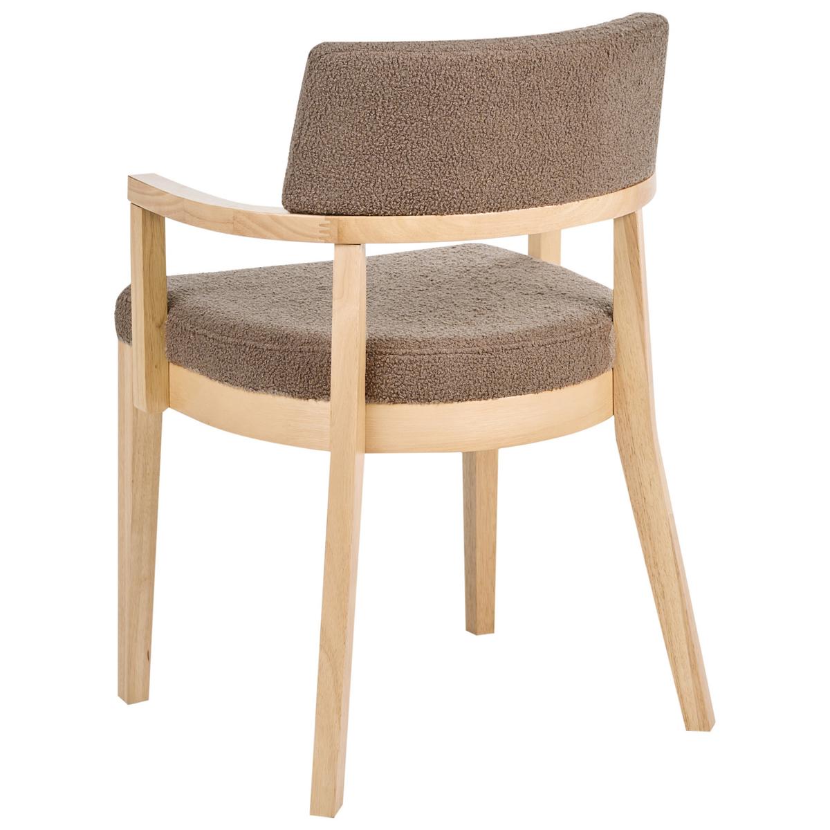 ESSZIMMERSTUHL 2er-Set Bouclé Hellbraun/Taupe Dalbo - Hellbraun, Textil (59/82/56cm) - Beliani
