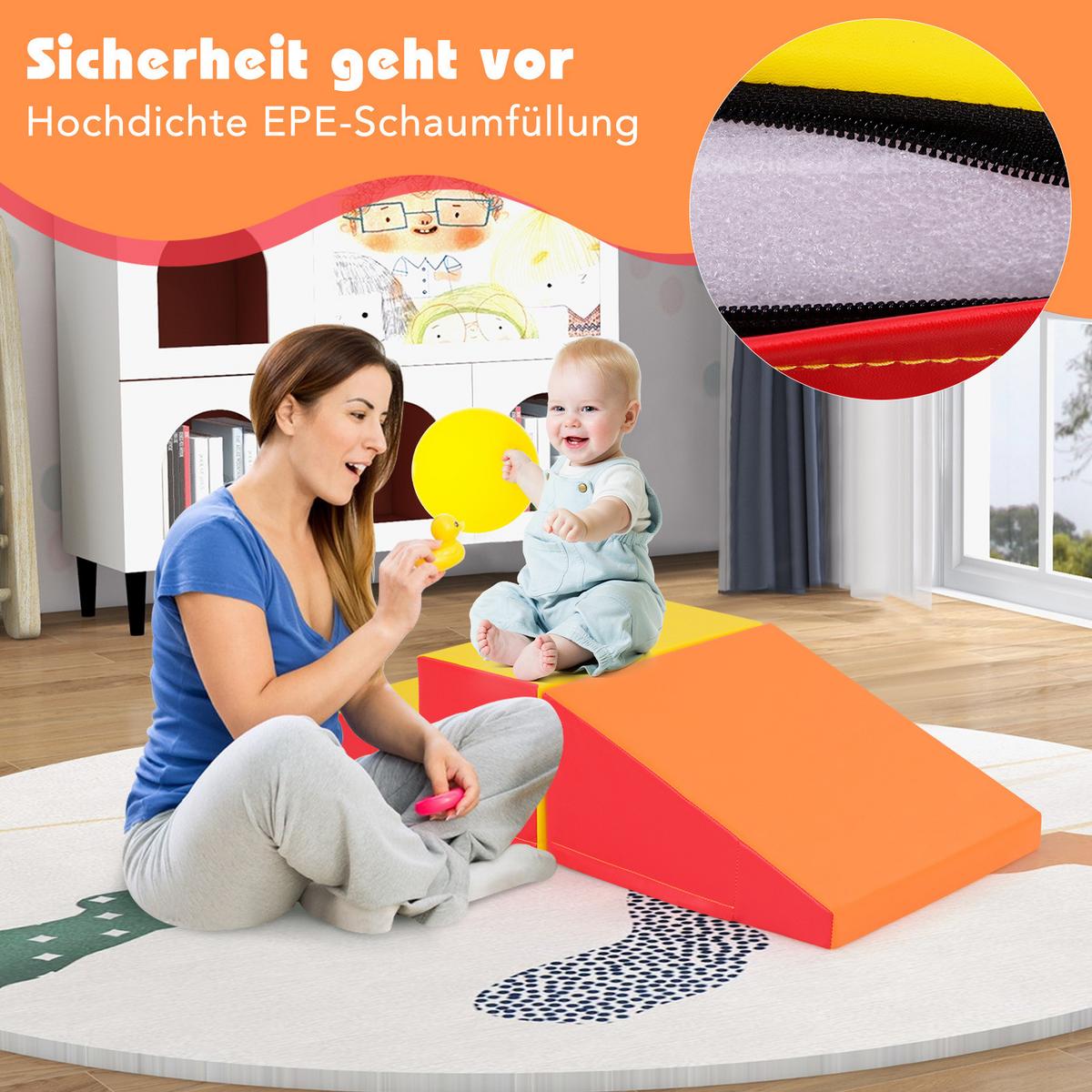 SOFTBAUSTEINE Orange (2er-Set) - Orange, Kunststoff (100/25/50cm) - COSTWAY