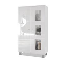 VITRINE Denjo Tür in Weiß Hochglanz - Weiß Hochglanz, Holzwerkstoff (71/129/35cm) - Vladon