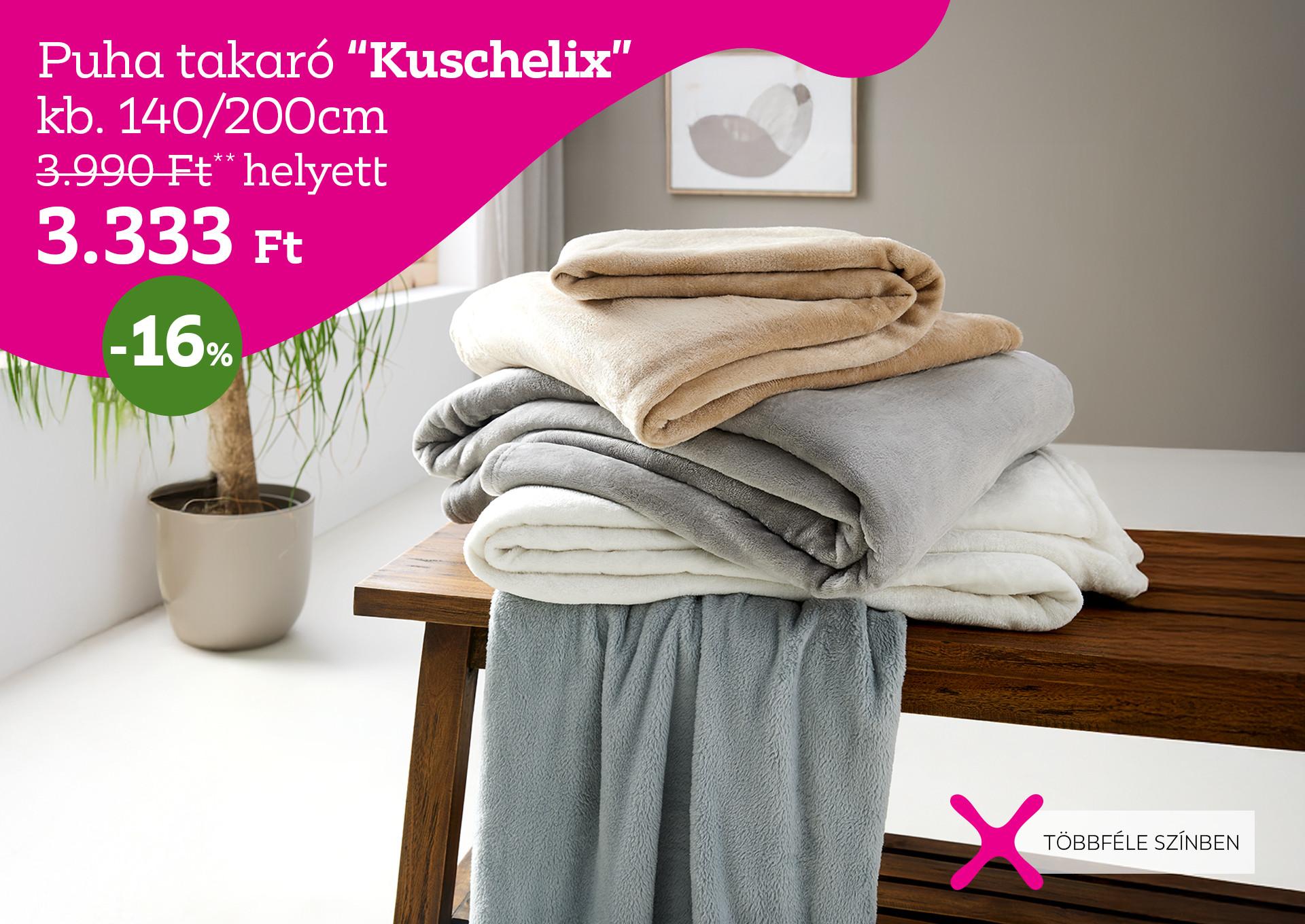 Puha takaró KUSCHELIX 3990 Forint helyett 3333 Forint, kedvezmény mértéke 16%