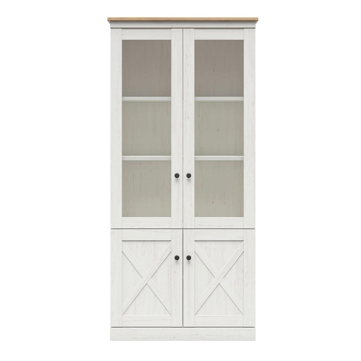 VITRINE Victoria Weiß und Holz - Weiß, Holzwerkstoff (93/200/43cm) - Petits-meubles