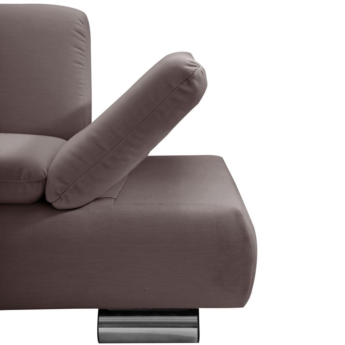 ECKSOFA mit Ottomane links Kaye Bezug Kunstleder Metallfuß verchromt / braun - Braun, Kunststoff (190/270cm) - 58aufmkessel