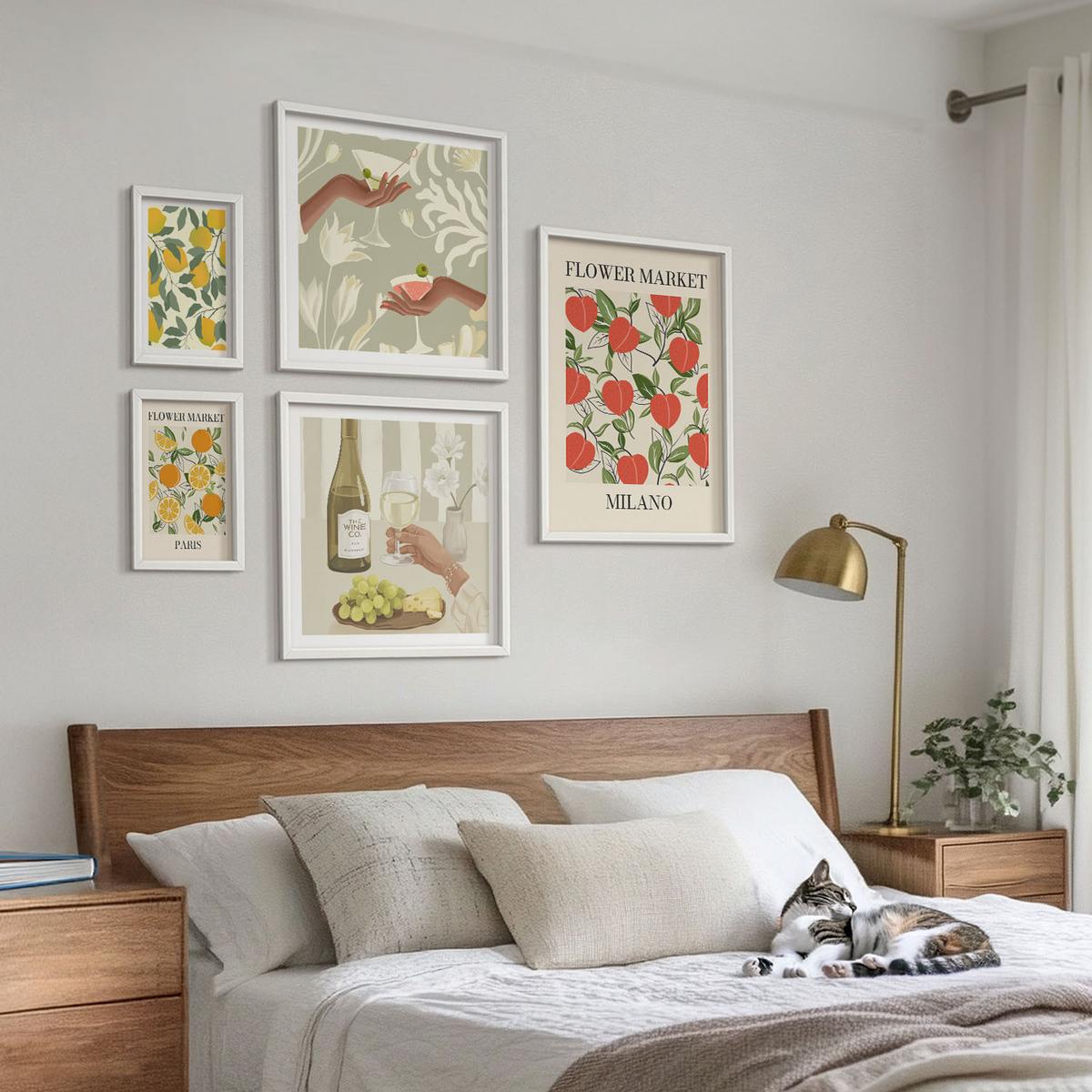 BILDER SET 5er Set - 50x50 cm & 20x30 cm & 40x60 cm Weißer Rahmen - Strandmotive, Muscheln, Wellen - Weiß, Kunststoff (40/60cm) - TULUP