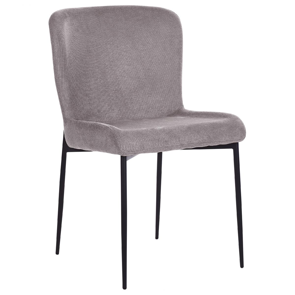 ESSZIMMERSTUHL 2er-Set Polsterbezug Grau Ada - Grau, Textil/Metall (49/82/48cm) - Beliani