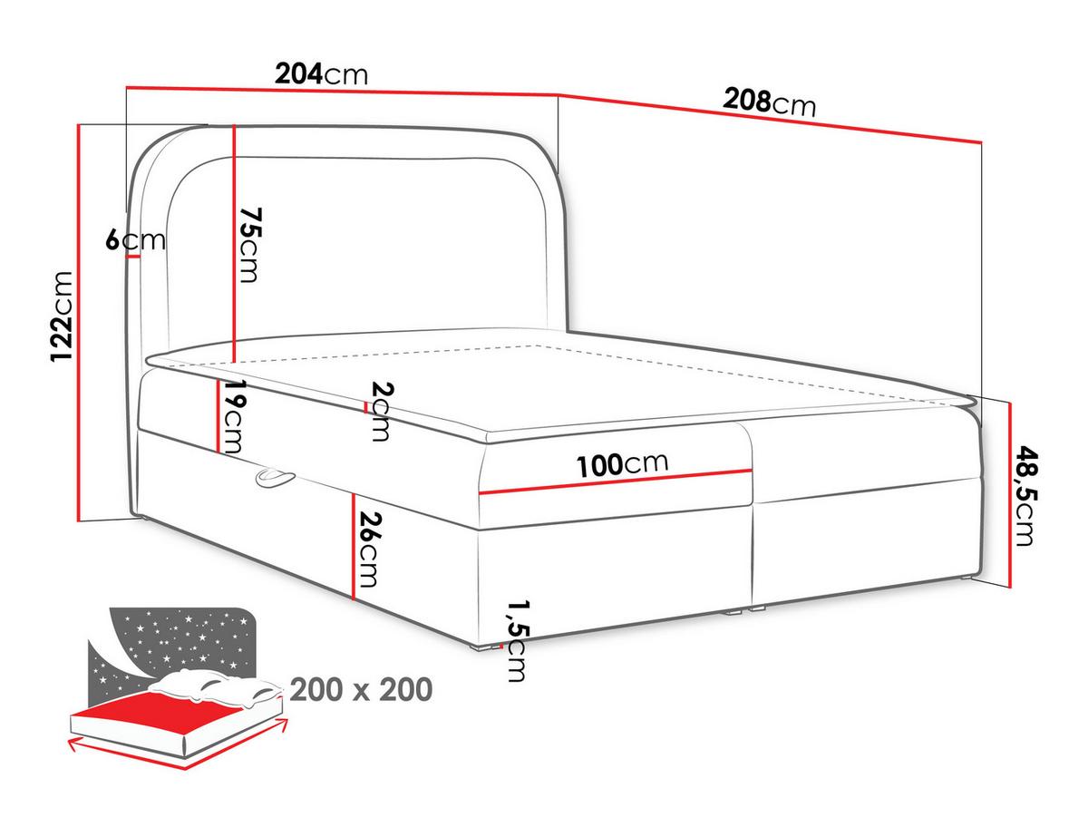 BOXBETT Bonito - H3 - Anthrazit/Schwarz, Holz/Holzwerkstoff (200/200cm) - MIRJAN24
