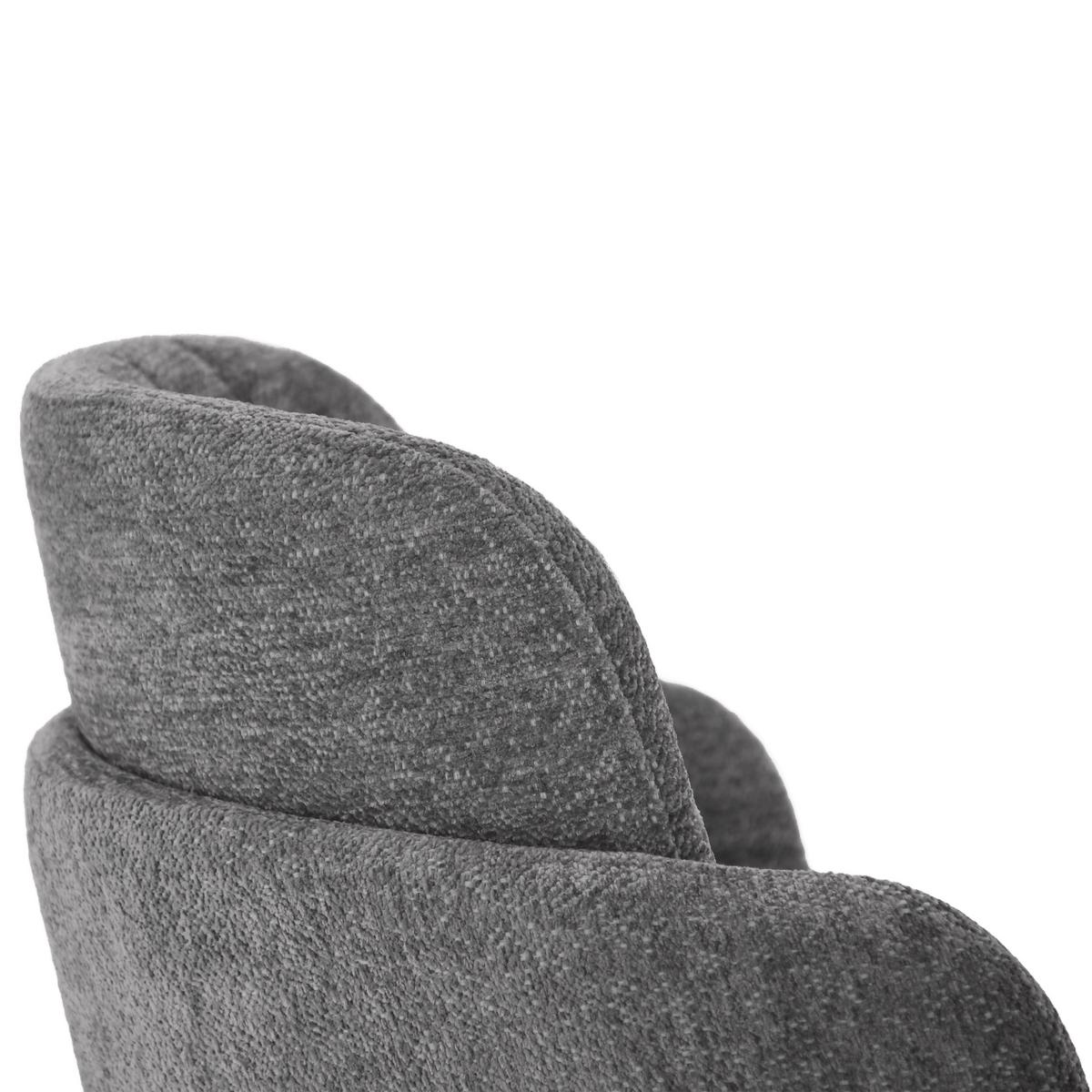 ARMLEHNENSTUHL Velto im Bouclestoff mit Metallbeinen, Hellgrau - Hellgrau/Schwarz, Metall (55/77/51cm) - Beautysofa