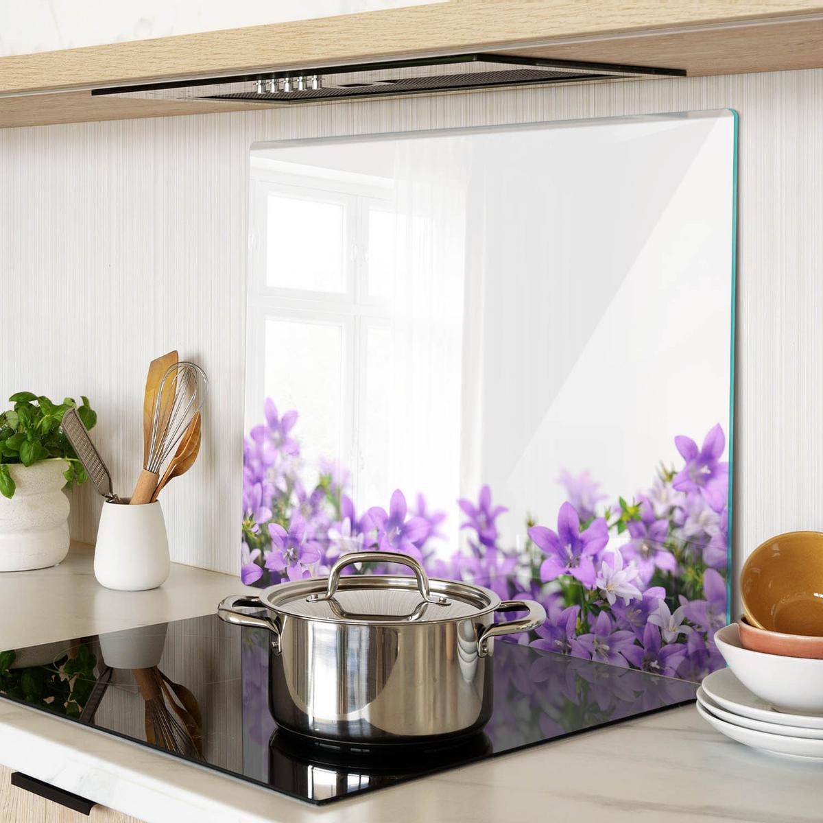 GLASPLATTE 60x52 cm Lila Glocken - Lila, Glas (60/0.4/52cm) - TULUP