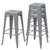 BARHOCKER METALL Grau 4er-Set - Grau, Metall (43/77/43cm) - MCW