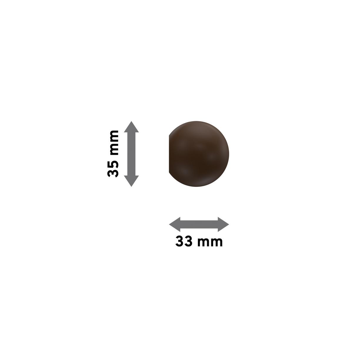 ENDSTÜCKE FÜR GARDINENSTANGEN 16 mm Ø, Geo Nussbaum, Packung 2 Stück - Nussbaumfarben, Holz (3.3/3.5/3.5cm) - INTERDECO