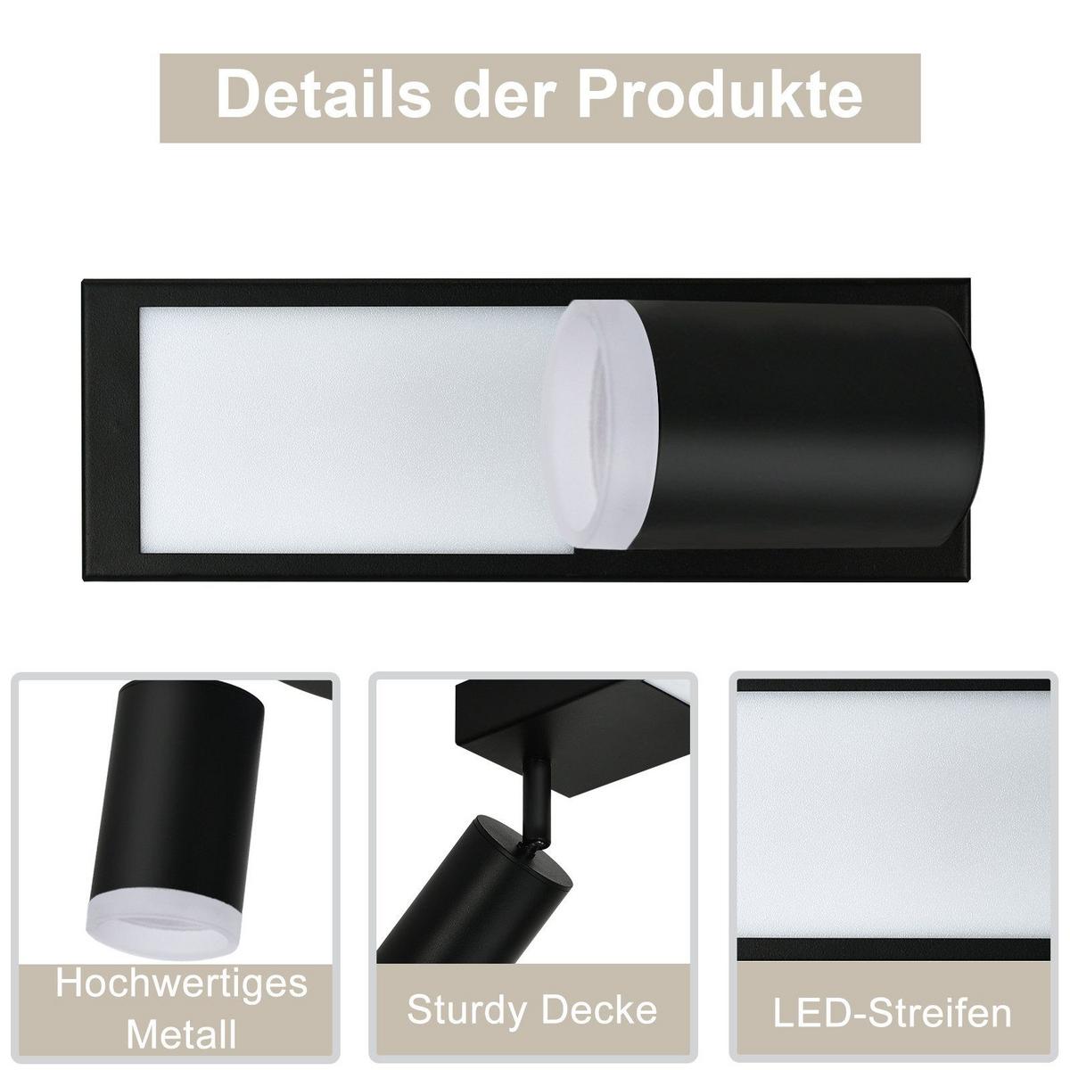 DECKENSTRAHLER Birkenfeld 1-flammig 23.5/8/16.9 cm - Schwarz, Metall (23.5/8/16.9cm) - Nettlife