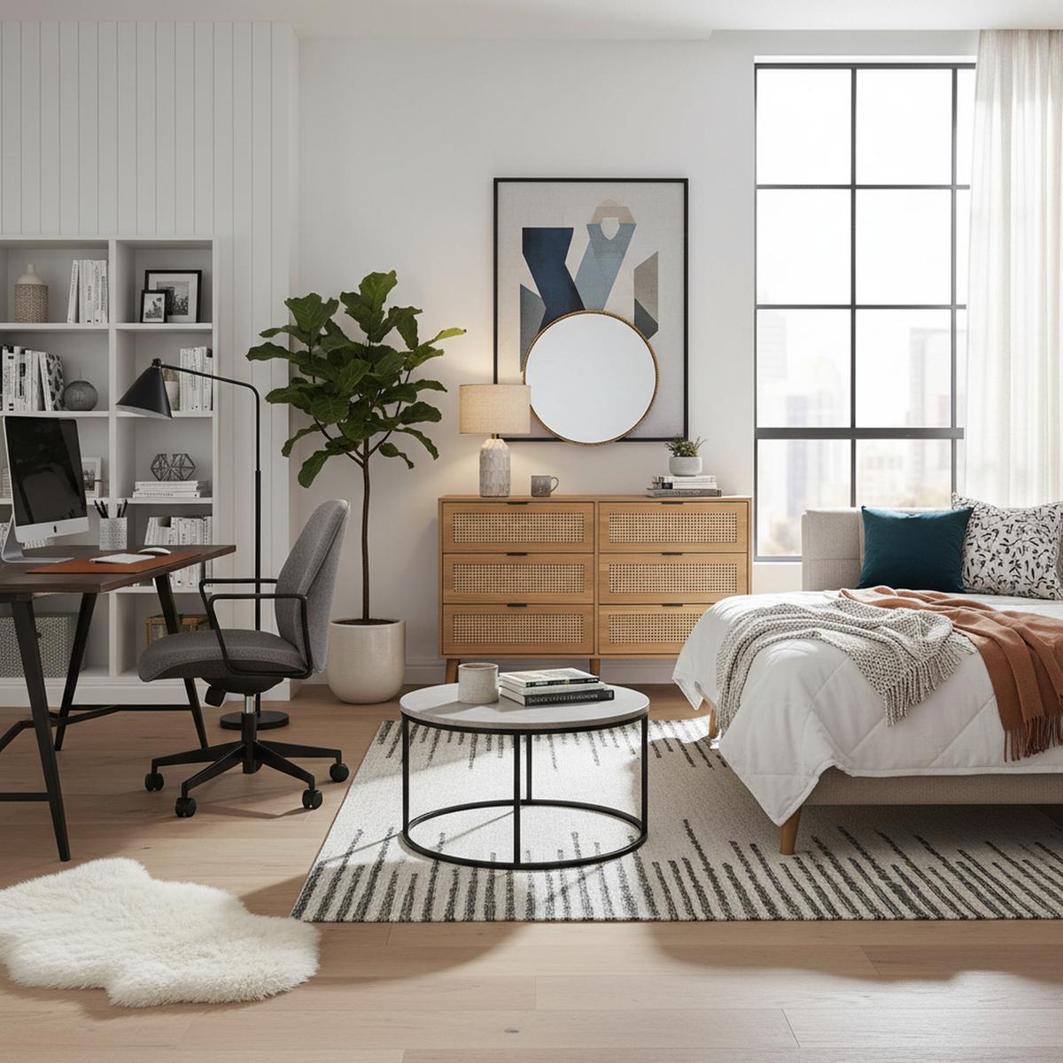 SIDEBOARD mit 6 Schubladen Sideboard aus Holz mit Metallgriffen, Retro-Design, für Schlafzimmer & Büro Walnuss - Braun, Holzwerkstoff (120/77/40cm) - Urban Meuble