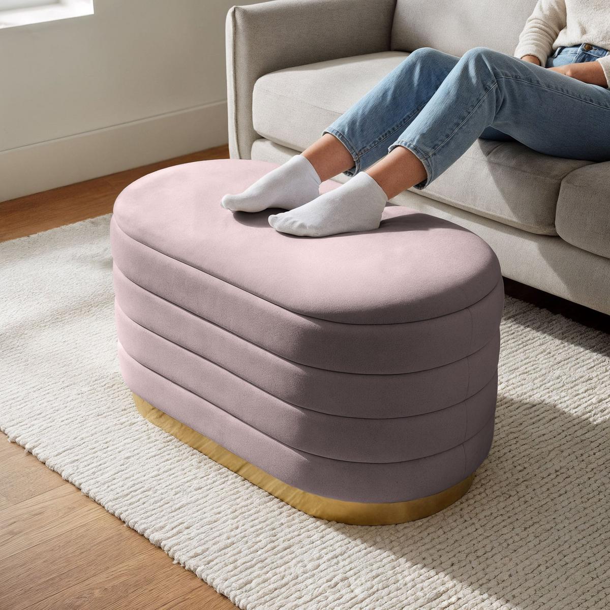 POLSTERBANK mi Stauraum Rosa - Rosa, Textil (80/42/42cm) - RAUMHIRSCH FURNITURE