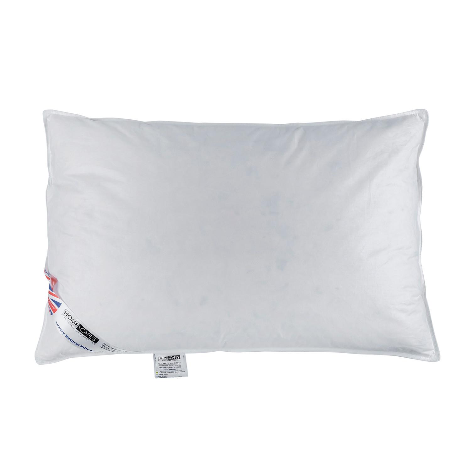 KOPFKISSEN Federn & Daunen mit Kamille 48/74 cm - Weiß, Textil (48/74cm) - Homescapes