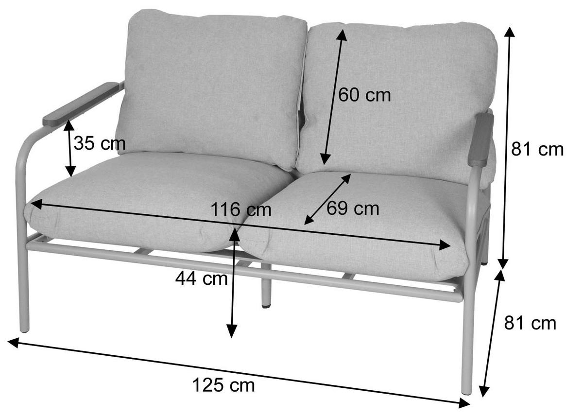 GARTENBANK Rot - Rot, Metall (125/81/81cm) - MCW