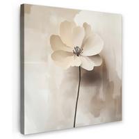 LEINWANDBILD Blume - Beige - Farbe - Schatten Deko Wohnzimmer 20x20 cm - Creme, Textil (20/20cm) - MuchoWow