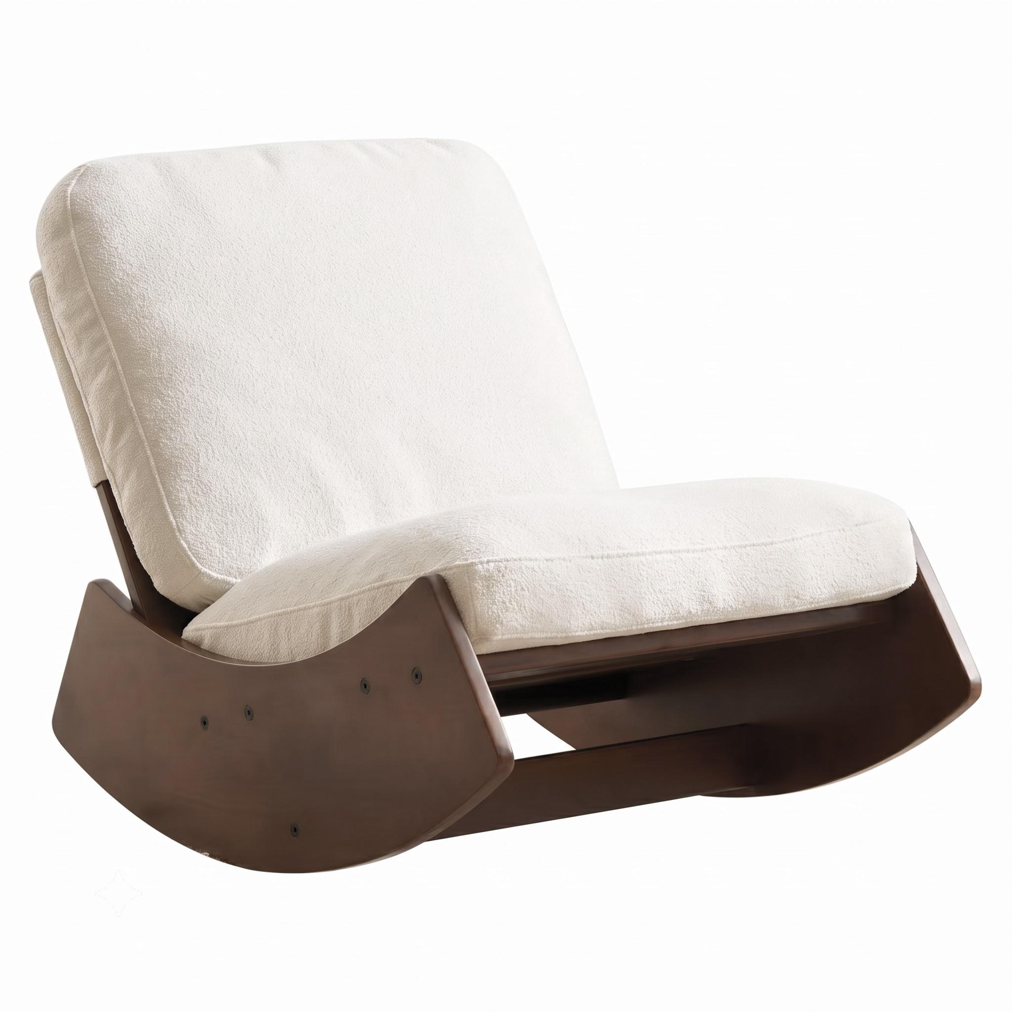 SCHAUKELSTUHL Massivholz Cord-Stoff Ergonomisch Relaxsessel - Weiß, Textil (90/71.9/61.5cm) - Urban Meuble