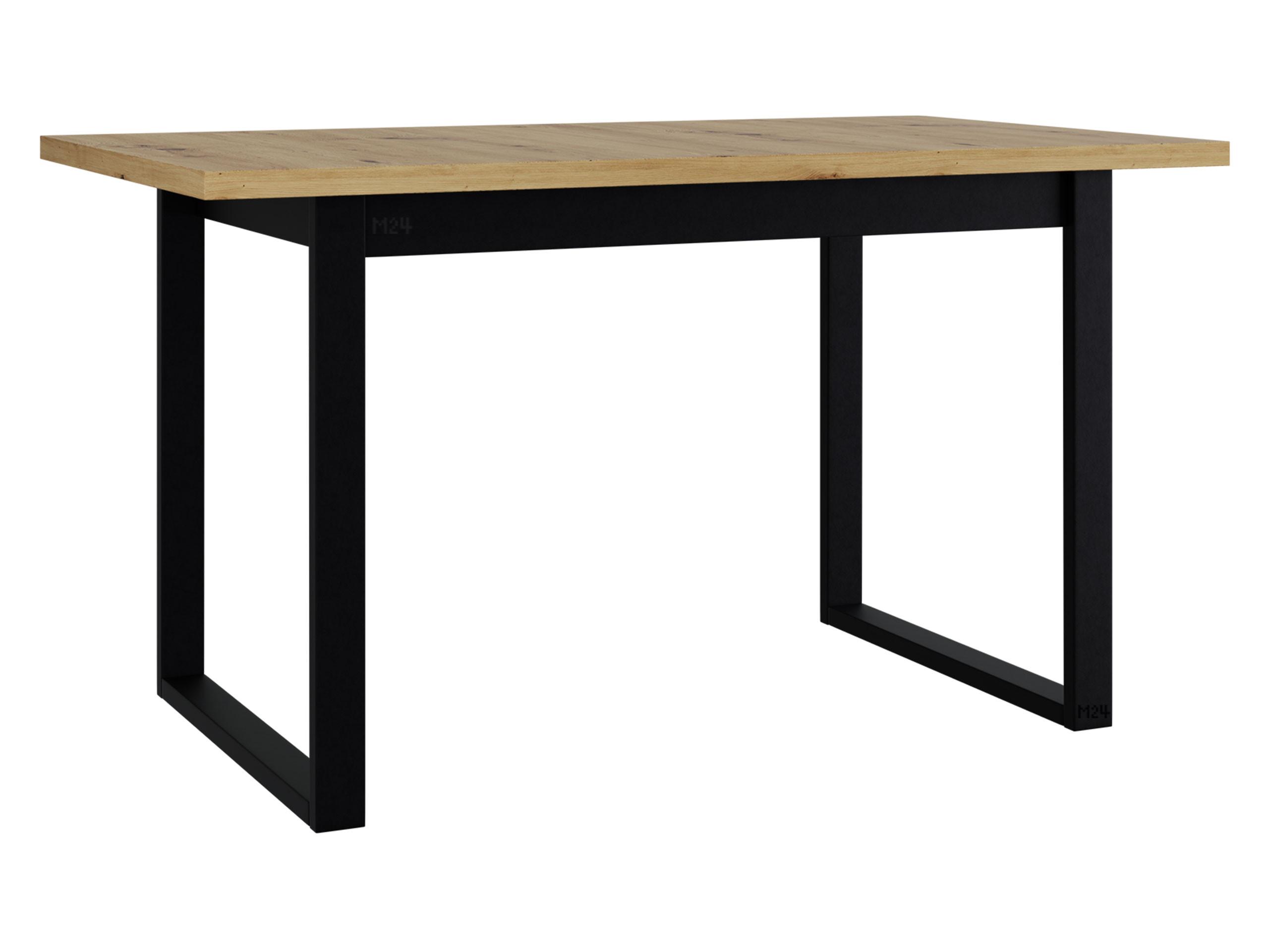 ESSTISCH Ikon III M - Schwarz/Eiche Artisan, Holzwerkstoff/Metall (80/140/79cm) - MIRJAN24