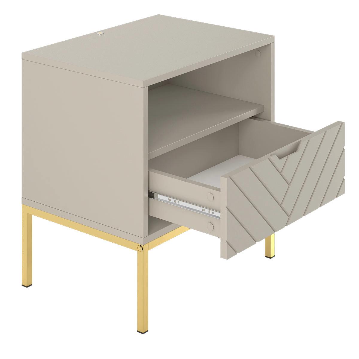 NACHTTISCH Daria Kaschmir - Beige, Holzwerkstoff (53/77/39cm) - Petits-meubles