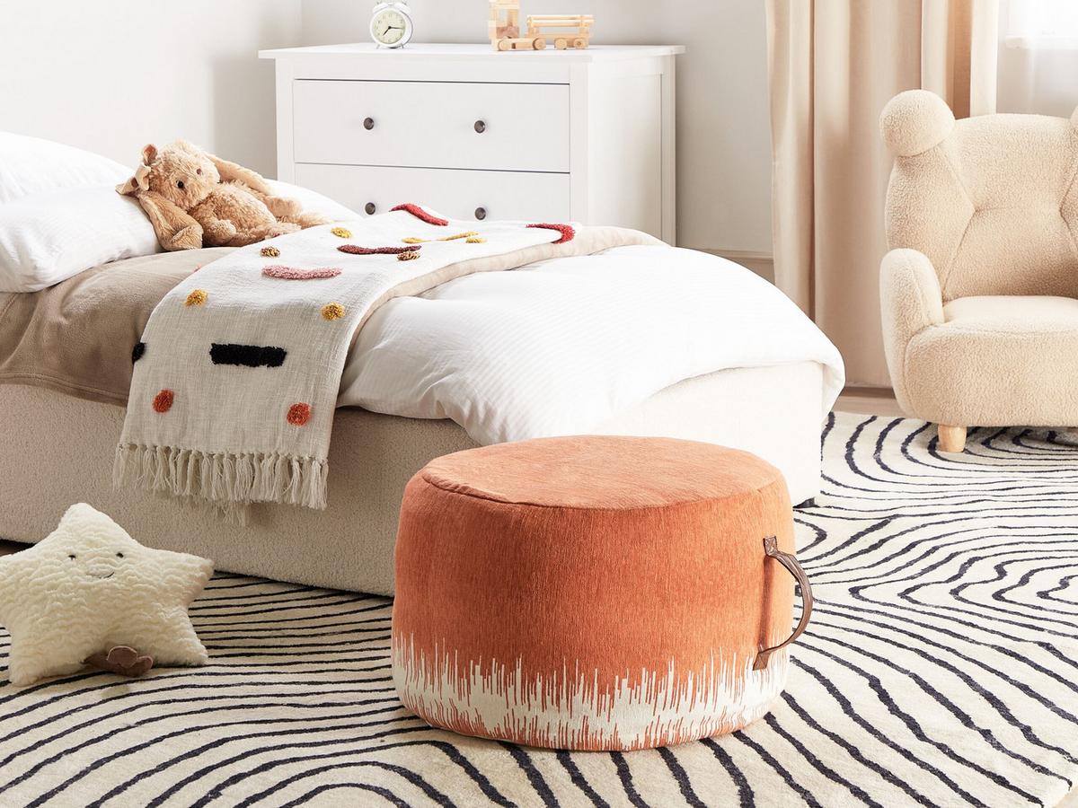 POUF Baumwolle Orange Kawai - Orange, Textil (50/30/50cm) - Beliani