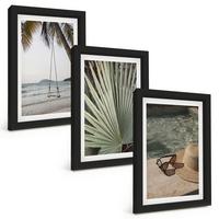 BILDER SET 3er Set - 20x30 cm Schwarzer Rahmen - Strandschaukel-Blätterurlaub - Schwarz, Kunststoff (20/30cm) - TULUP