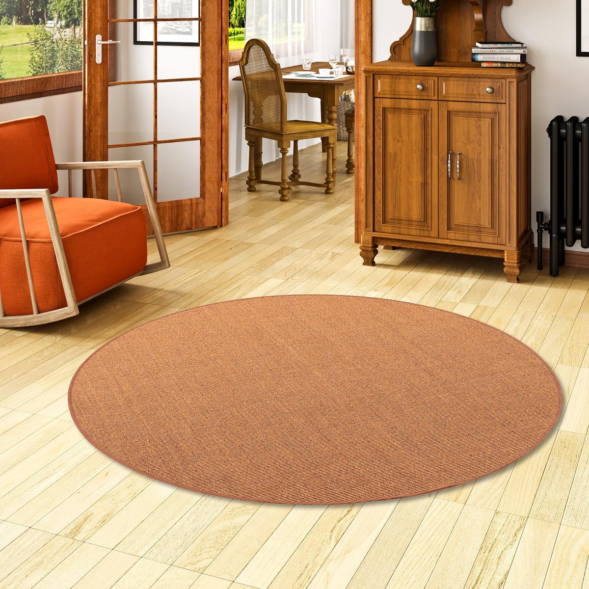 SISAL NATUR TEPPICH RUND - Braun, Textil (100/100cm) - Snapstyle