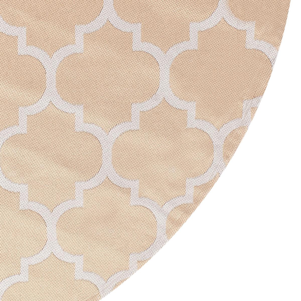 OUTDOORTEPPICH Beige 120 cm Mosore - Beige/Weiß, Kunststoff (120/120cm) - Beliani