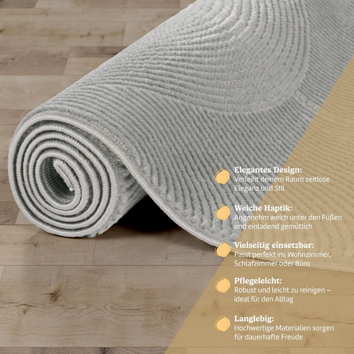 KURZFLORTEPPICH, abstrakt, Florhöhe 9 mm, Anthrazit, 120 x 160 cm - Anthrazit, Textil (160/120cm) - KADIMA DESIGN