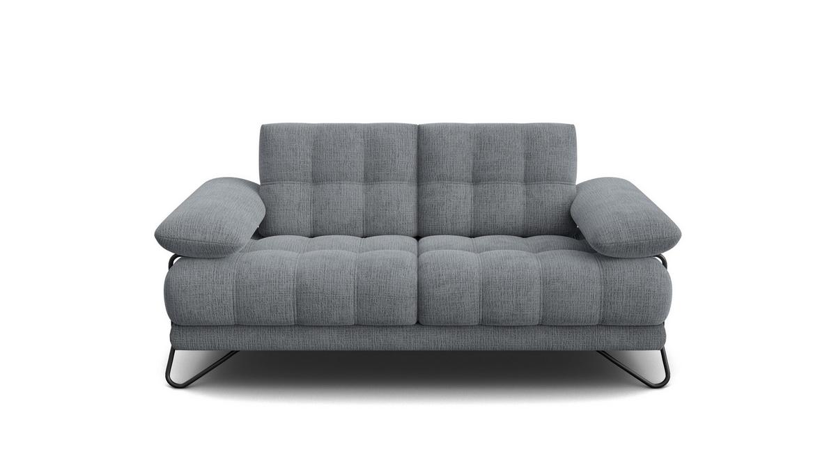 SOFA BUBBARA 2-Sitzer, dunkelgrau - Dunkelgrau/Schwarz, Holz/Textil (185/87/96cm) - Wozimo